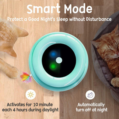 2-In-1 Interactive Cat Toy Set for Indoor Cats - Automatic Toy Balls and Feather Mice with 7 Attachments, Dual Power Supply, Adjustable Speed, Auto On/Off Feature