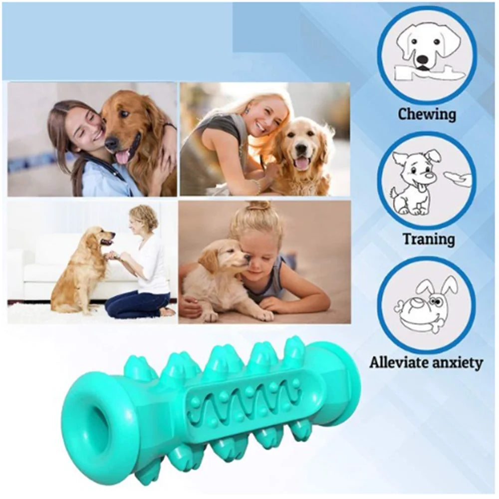 Indestructible Super Chew Dog Toys, Squeaky, Natural Rubber(Blue)