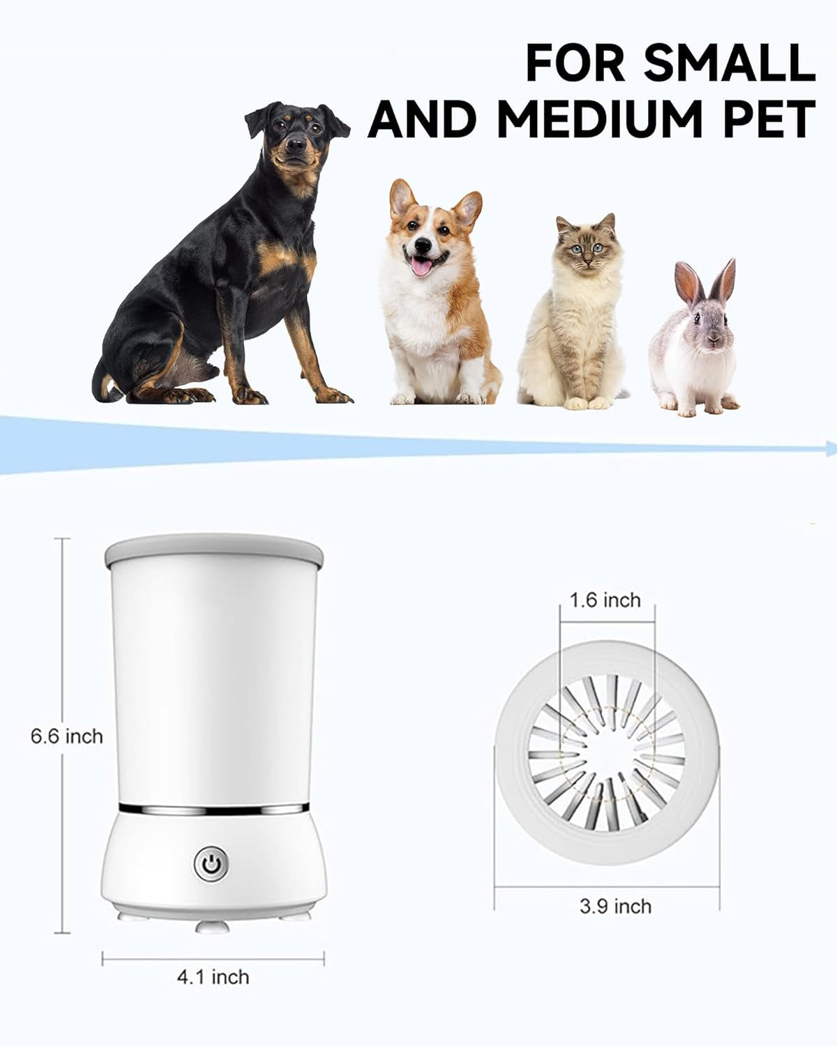 Electric Automatic Pet Paw Cleaner with Dual Speed for Small to Medium Dogs and Cats