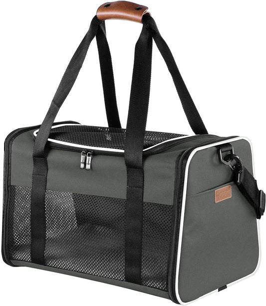 Portable Foldable Cat and Dog Carrier - Soft-Sided Pet Travel Bag for Pets Up to 22 lbs, Airline Approved