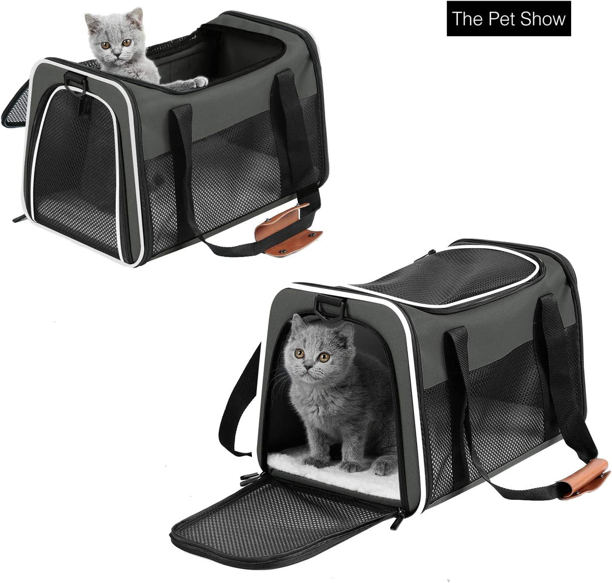 Portable Foldable Cat and Dog Carrier - Soft-Sided Pet Travel Bag for Pets Up to 22 lbs, Airline Approved