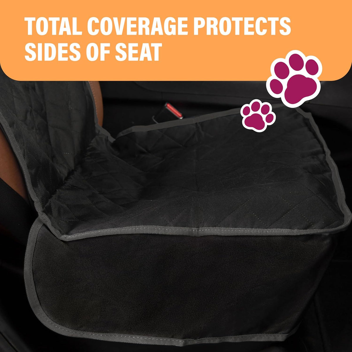 Waterproof Dog Car Seat Cover for SUVs, Trucks, and Sedans - Universal Fit Pet Safety Travel Comfort System in Beige